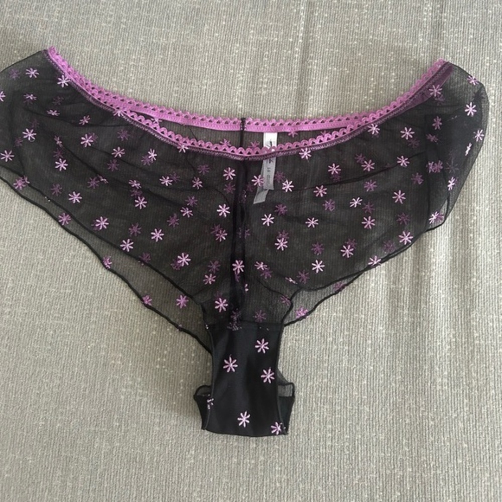 Out From Under Black Pink Floral  Underwear Women’s Size Large